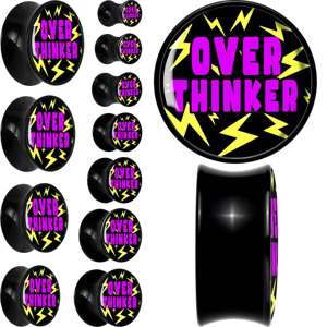 Over Thinker Impact Black Acrylic Saddle Plug Set by Onyx O