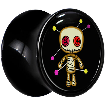 0G Voodoo Doll Black Acrylic Saddle Plug Set by Onyx O