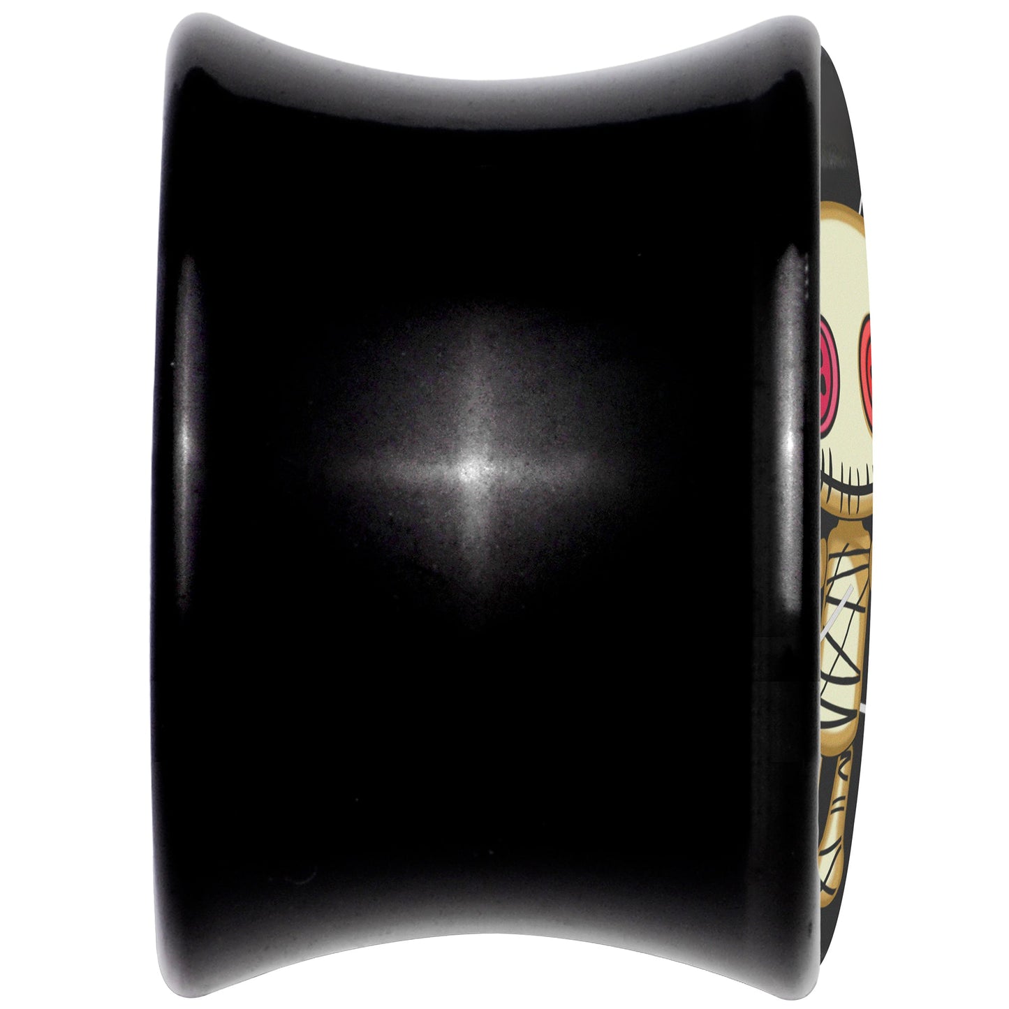 0G Voodoo Doll Black Acrylic Saddle Plug Set by Onyx O