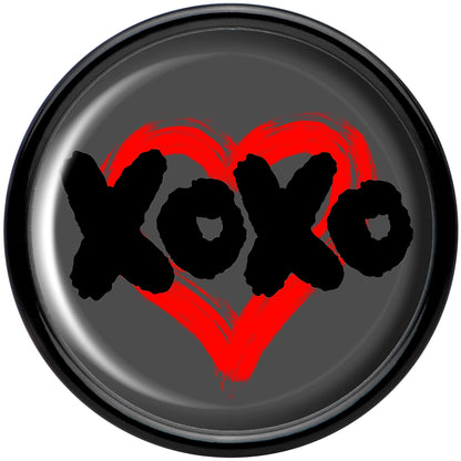 0G XOXO Heart Black Acrylic Saddle Plug Set by Onyx O