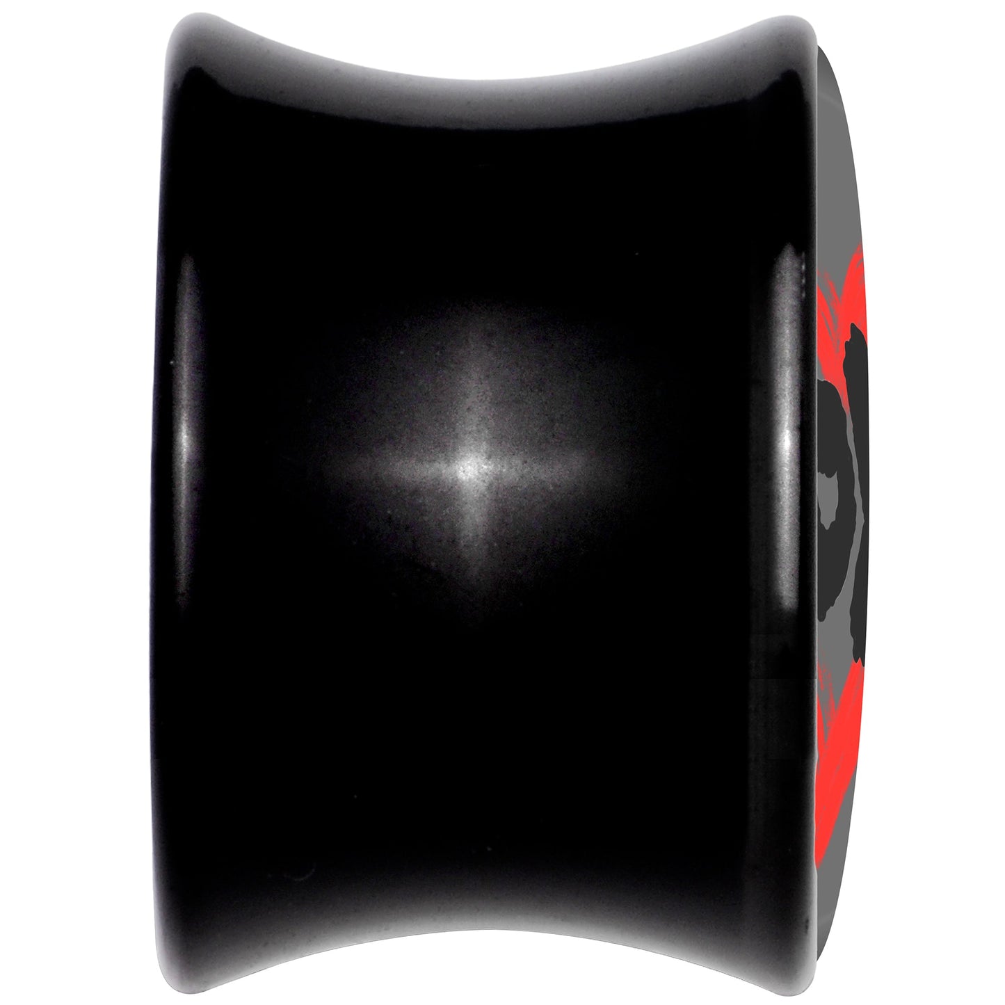 0G XOXO Heart Black Acrylic Saddle Plug Set by Onyx O