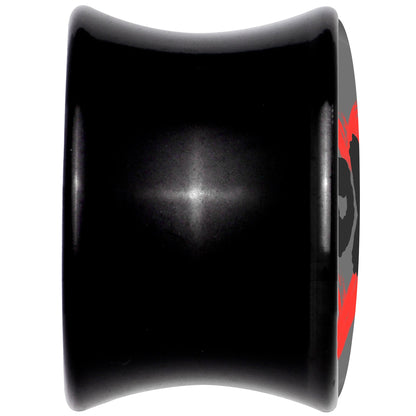 0G XOXO Heart Black Acrylic Saddle Plug Set by Onyx O