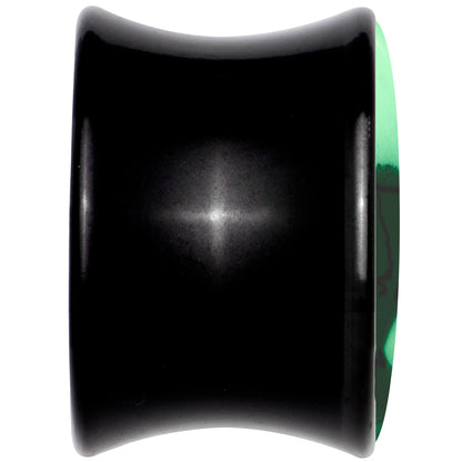 Black Acrylic Glow in the Dark Peeking Cat Double Flare Plug Set by Onyx O