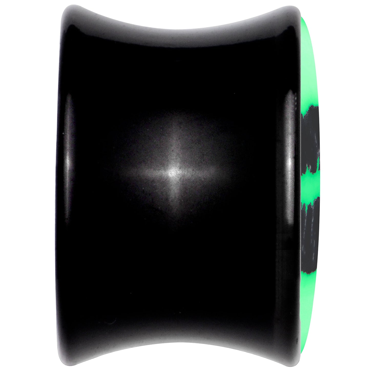 Black Acrylic Lipstick Kiss Glow in Dark Double Flare Plug Set by Onyx O