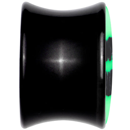 Black Acrylic Lipstick Kiss Glow in Dark Double Flare Plug Set by Onyx O