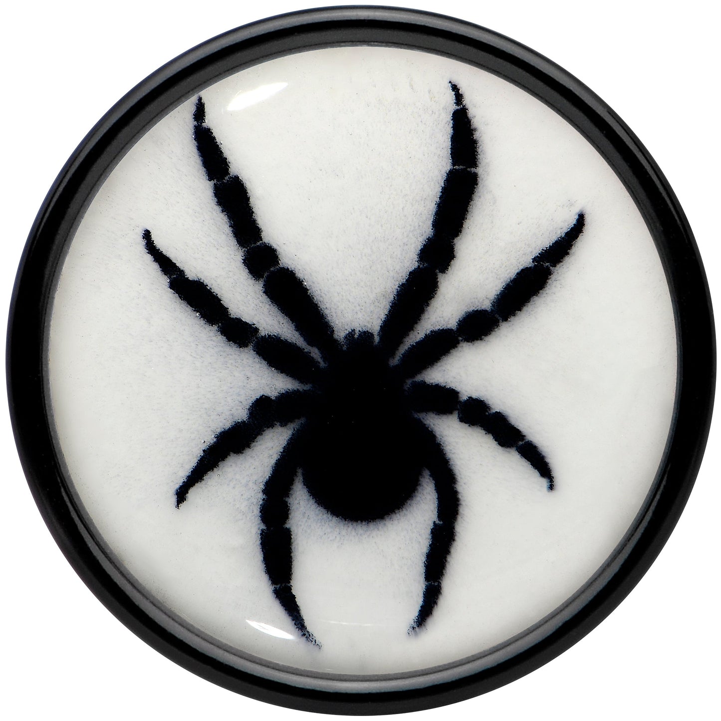 Black Acrylic Widow Spider Glow in the Dark Double Flare Plug Set by Onyx O