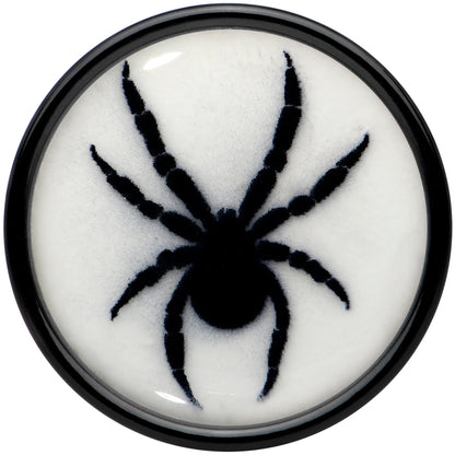 Black Acrylic Widow Spider Glow in the Dark Double Flare Plug Set by Onyx O