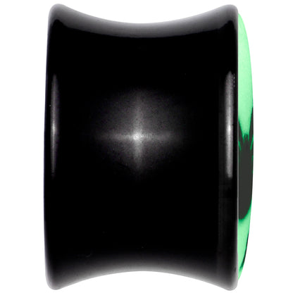 Black Acrylic Widow Spider Glow in the Dark Double Flare Plug Set by Onyx O