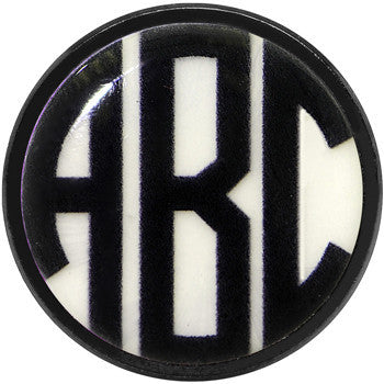 Black Glow in the Dark Custom Initial Screw Fit Plug Set - buy 2 for a pair