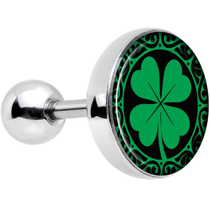 Green St Patricks Day Shamrock Tragus Cartilage Earring
