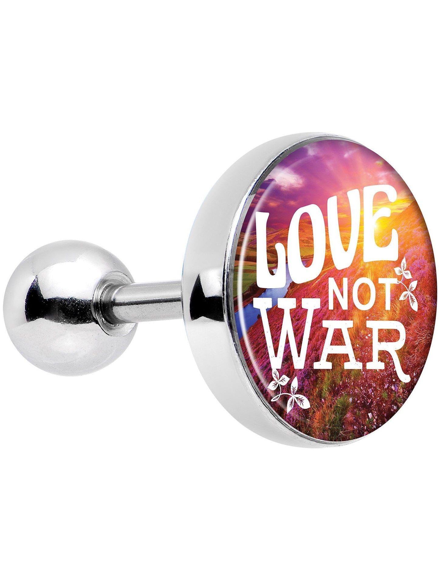 16G 1/4 Love Not War Tragus Cartilage Earring