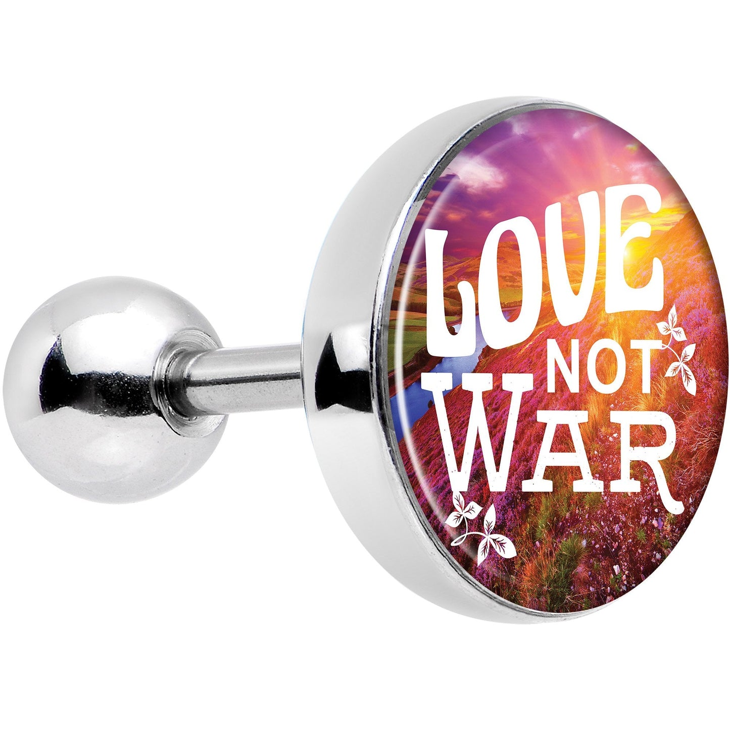16G 1/4 Love Not War Tragus Cartilage Earring