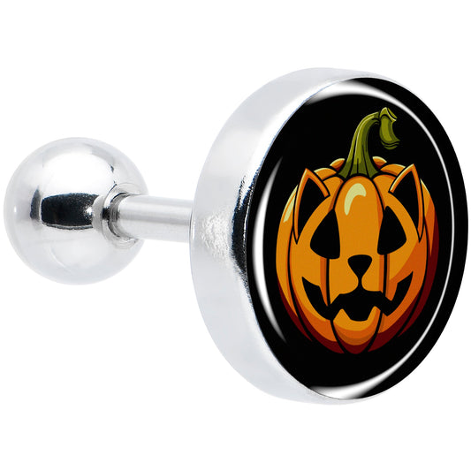 16G 1/4  Pumpkin Cat Jack-O-Lantern Tragus Cartilage Earring by Onyx O