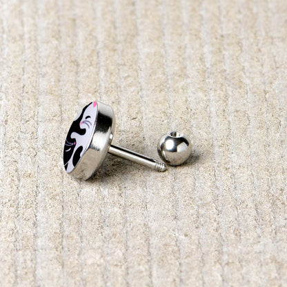 16G 1/4 Cute Kitty Cat Yin Yang Cartilage Tragus Earring by Onyx O