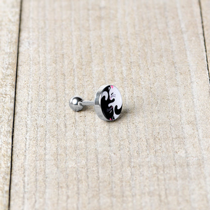 16G 1/4 Cute Kitty Cat Yin Yang Cartilage Tragus Earring by Onyx O