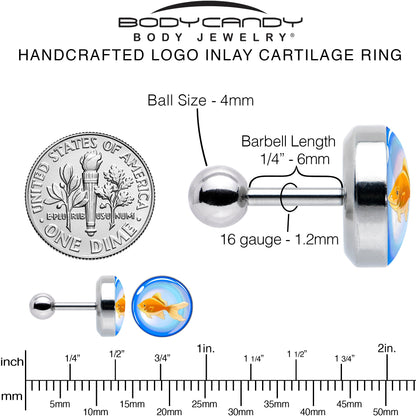 16G 1/4 Gold Fish Cartilage Tragus Earring by Onyx O