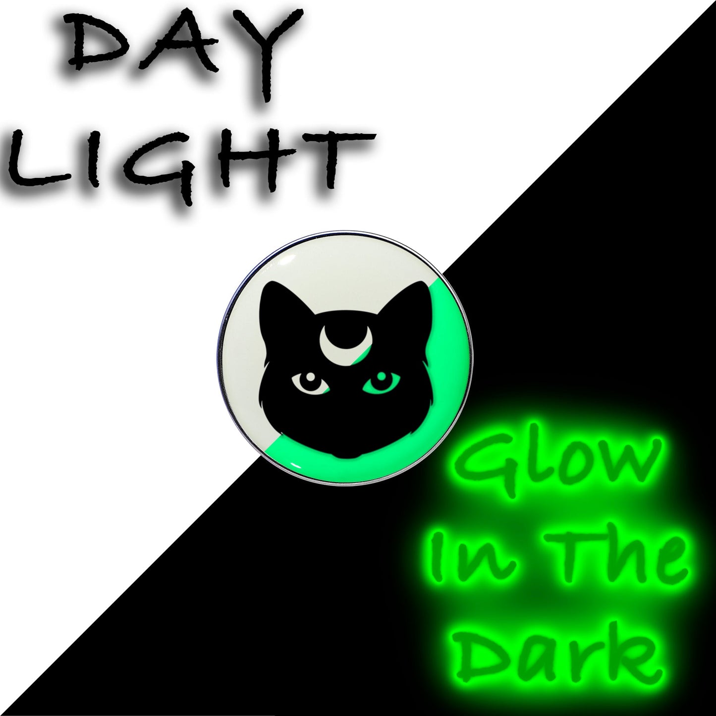 16G 1/4 Glow in the Dark Mystic Kitty Cat Tragus Cartilage Earring by Onyx O