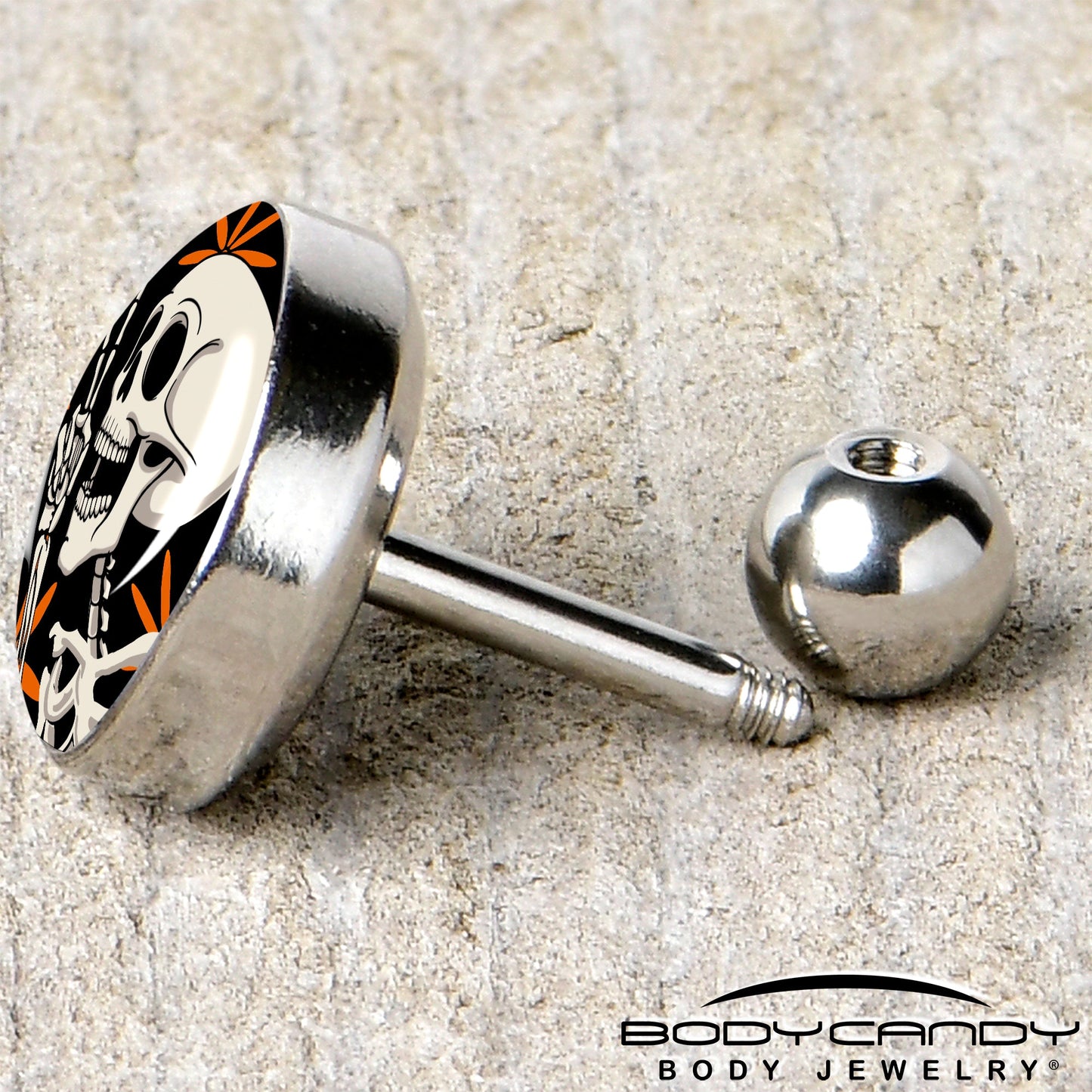 16G 1/4 Peace Sign Skeleton Tragus Cartilage Earring by Onyx O