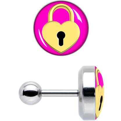 16G 1/4 Heart Lock Cartilage Tragus Earring by Onyx O