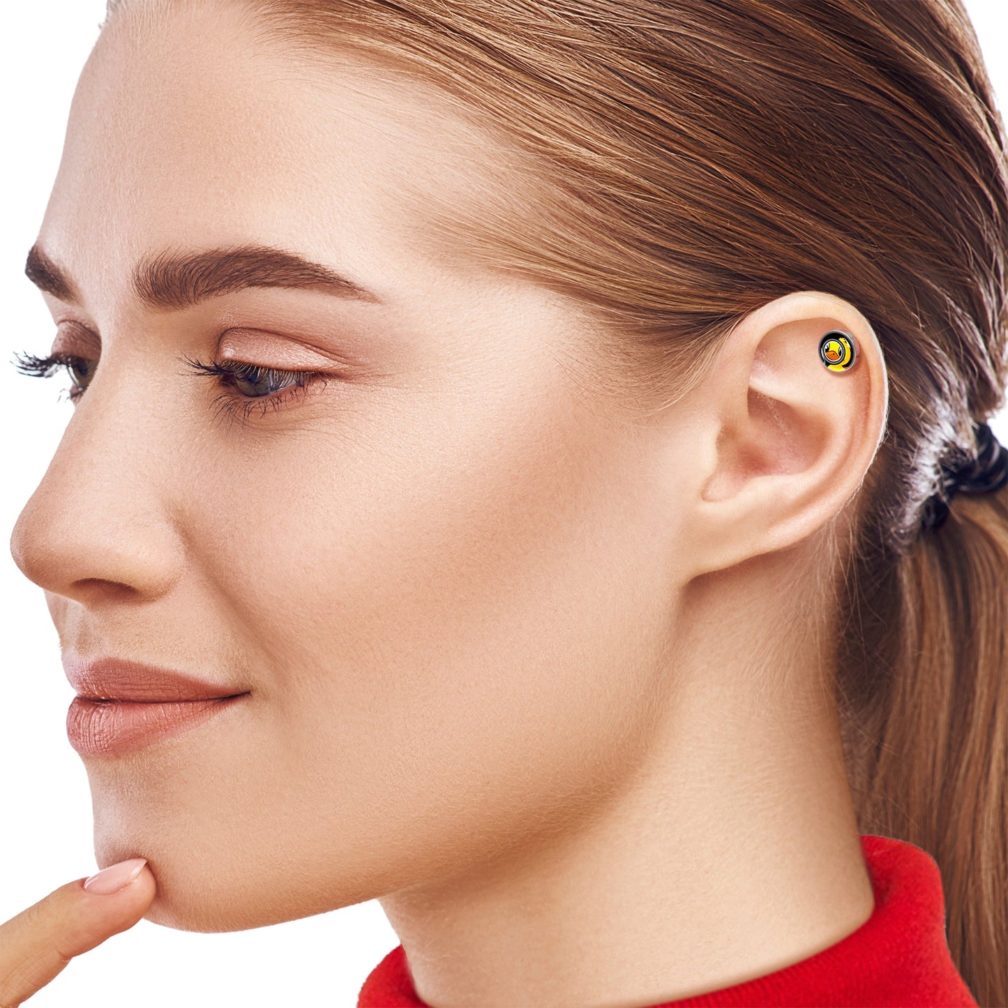 16G 1/4 Magnified Yellow Duck Cartilage Tragus Earring by Onyx O