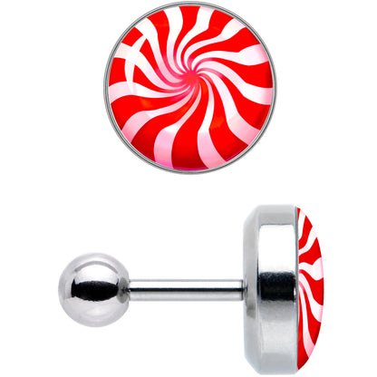 16G 1/4 Holiday Peppermint Candy Tragus Cartilage Earring