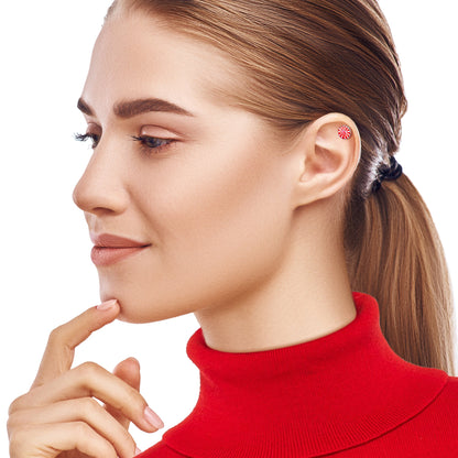 16G 1/4 Holiday Peppermint Candy Tragus Cartilage Earring