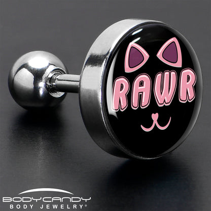 16G 1/4 RAWR Kittly Cat Tragus Cartilage Earring by Onyx O