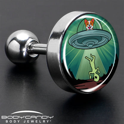 16G 1/4 Reverse Alien UFO Abduction Tragus Cartilage Earring by Onyx O