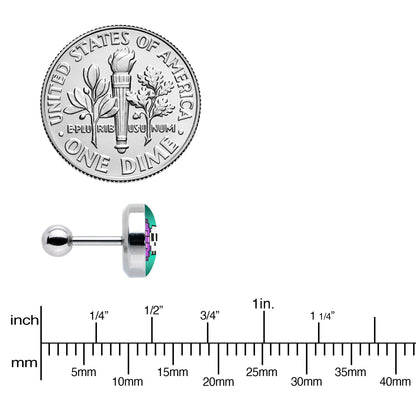 16G 1/4 Retro Pixel Skull Cartilage Tragus Earring by Onyx O