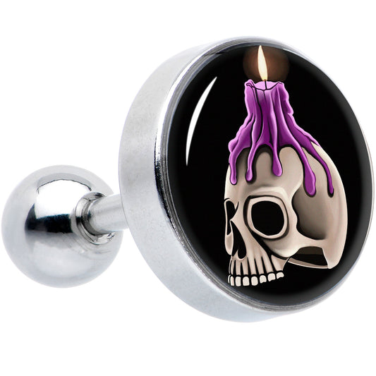 16G 1/4 Burning Skull Candle Cartilage Tragus Earring by Onyx O