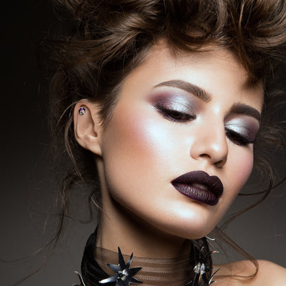 16G 1/4 Burning Skull Candle Cartilage Tragus Earring by Onyx O