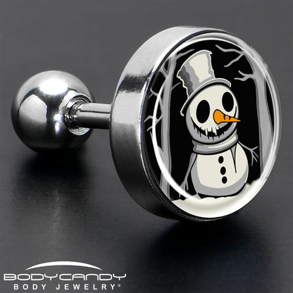 Christmas Holiday Spooky Snowman Tragus Cartilage Earring by Onyx O