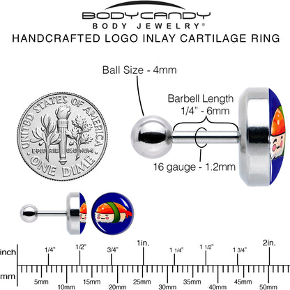 16G 1/4 Sushi Cartilage Tragus Earring by Onyx O