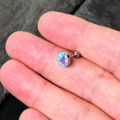 16G 1/4 Pastel Christmas Tree Tragus Cartilage Earring by Onyx O