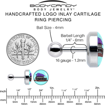 16G 1/4 Holiday Christmas Hearse Tragus Cartilage Earring by Onyx O