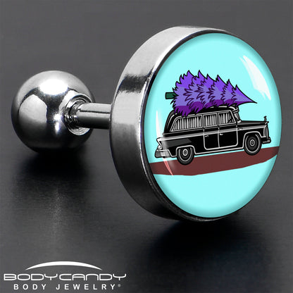 16G 1/4 Holiday Christmas Hearse Tragus Cartilage Earring by Onyx O