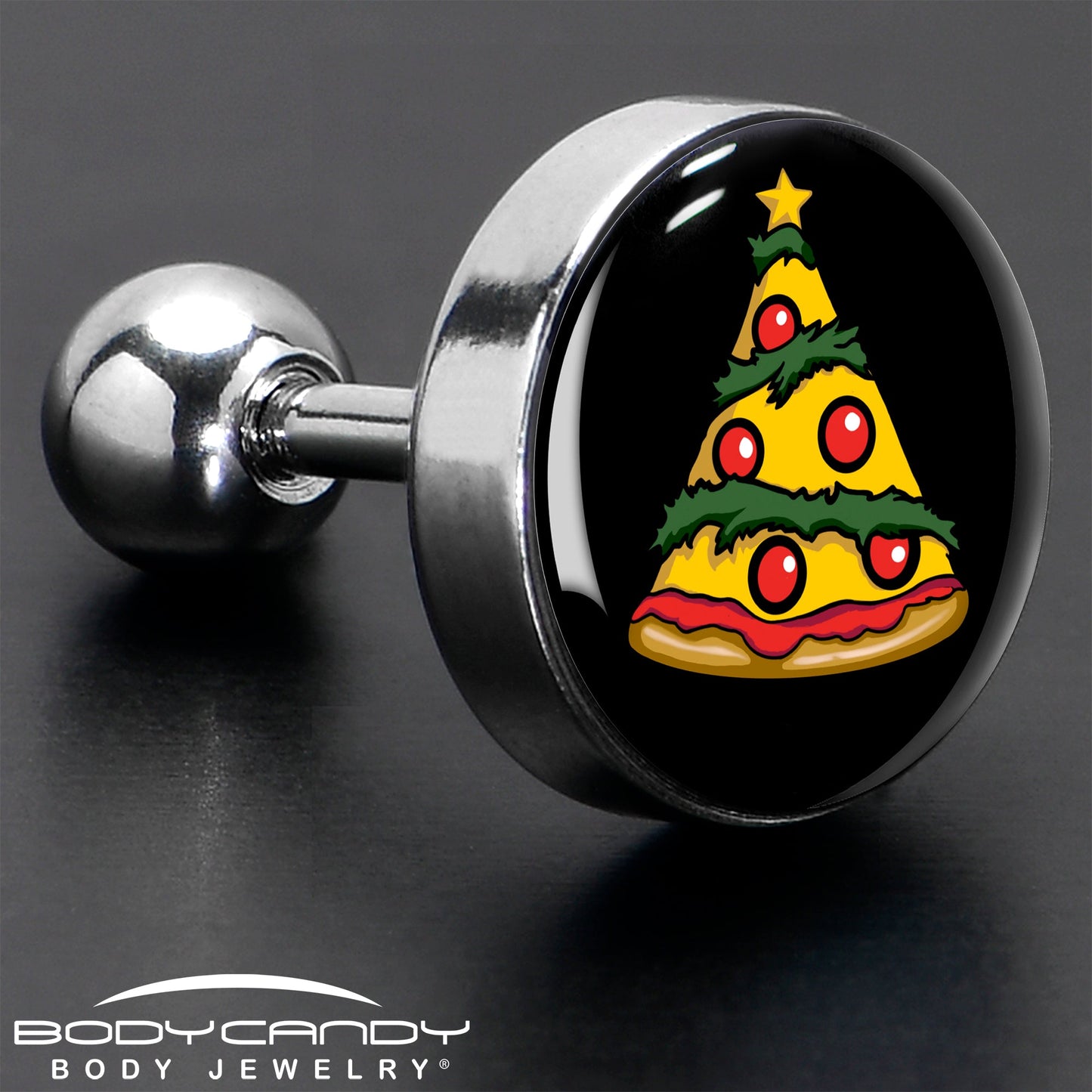 Christmas Holiday Pizza Tree Tragus Cartilage Earring by Onyx O