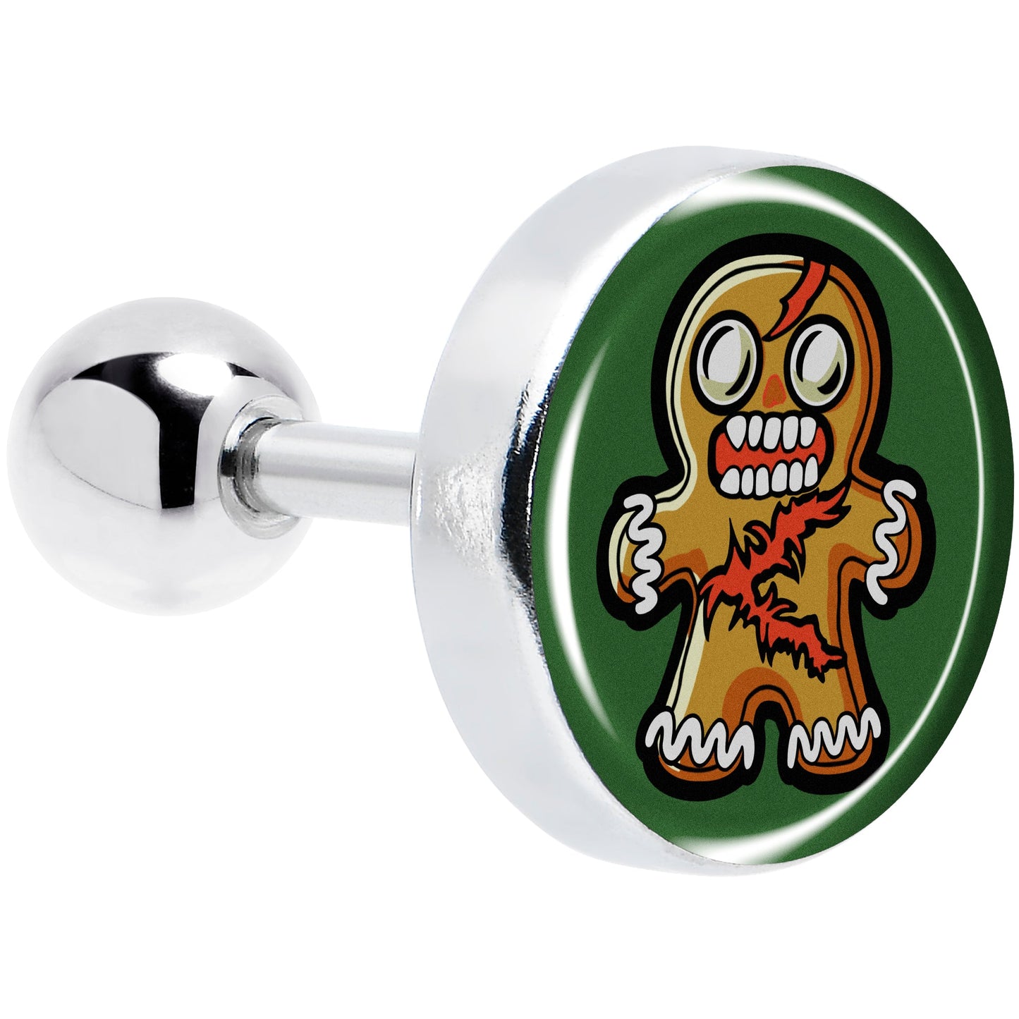 Christmas Holiday Zombie Gingergread Man Tragus Cartilage Earring by Onyx O