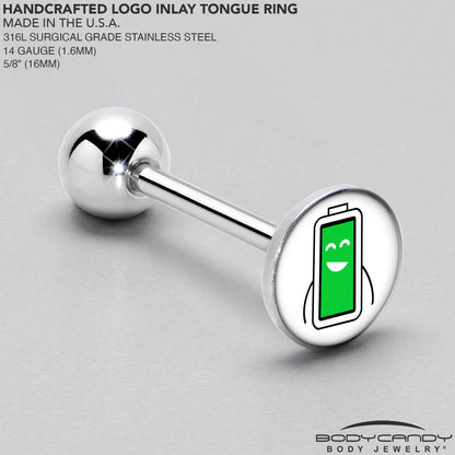 Battery Full Barbell Tongue Ring by Onyx O