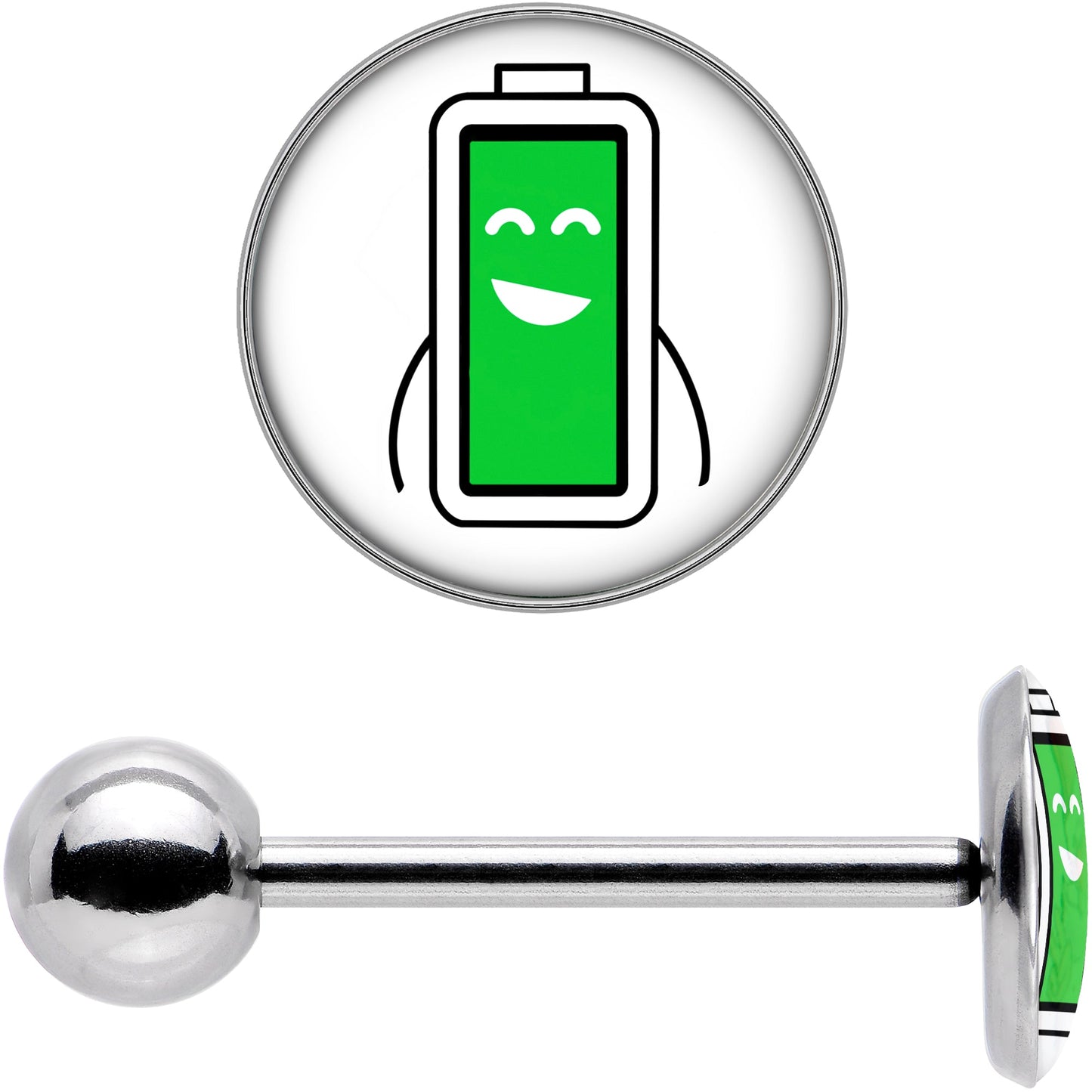 Battery Full Barbell Tongue Ring by Onyx O