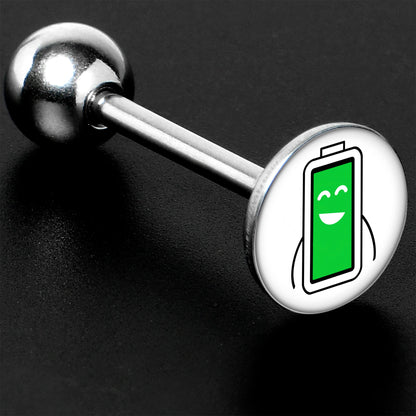 Battery Full Barbell Tongue Ring by Onyx O