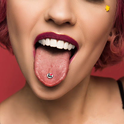 Black Glow in the Dark I Love Me Barbell Tongue Ring by Onyx O