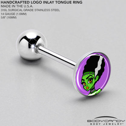 Bride of Frankenstein Barbell Tongue Ring by Onyx O