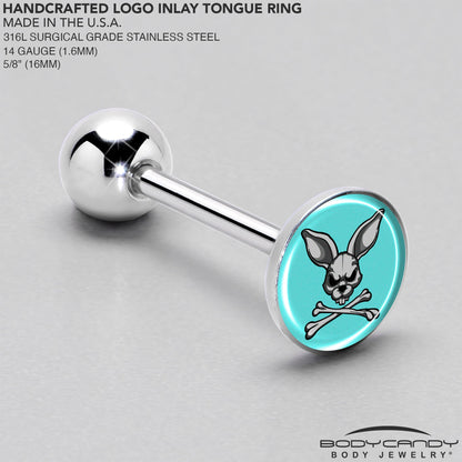 Bunny and Crossbones Barbell Tongue Ring by Onyx O