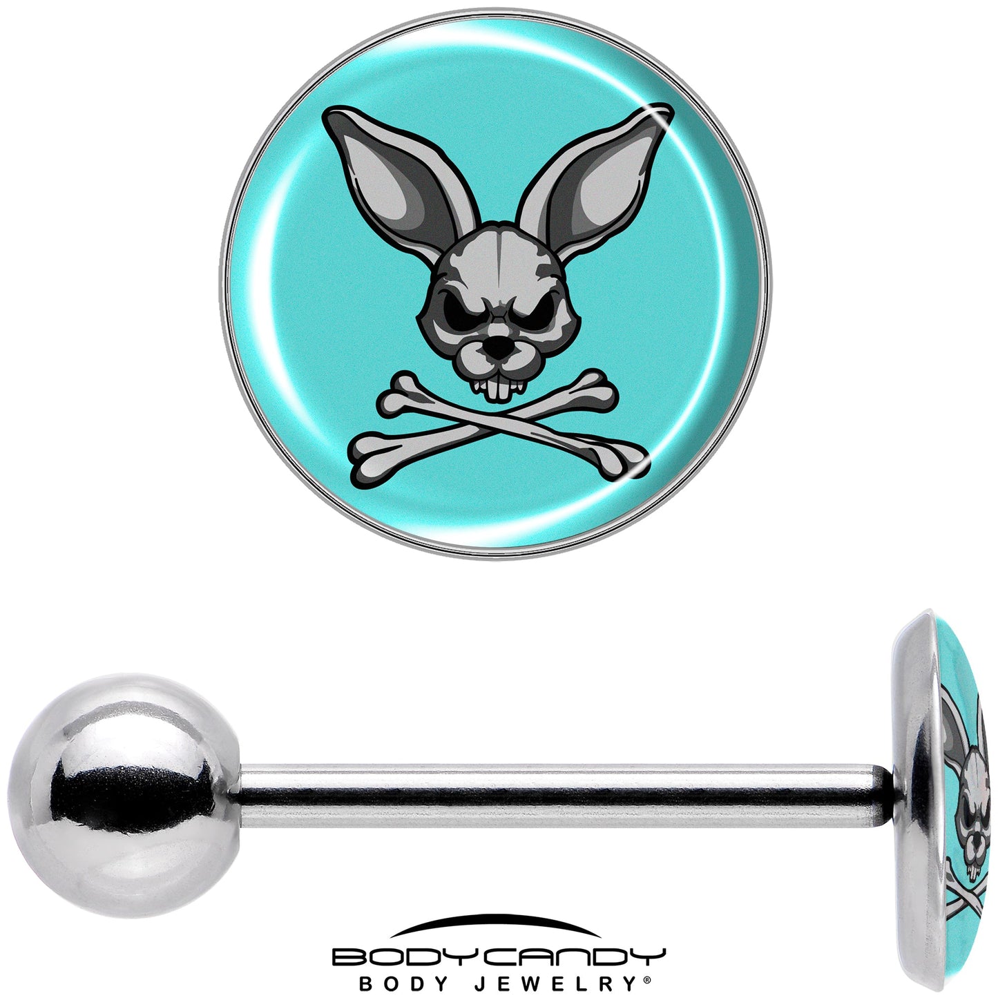 Bunny and Crossbones Barbell Tongue Ring by Onyx O