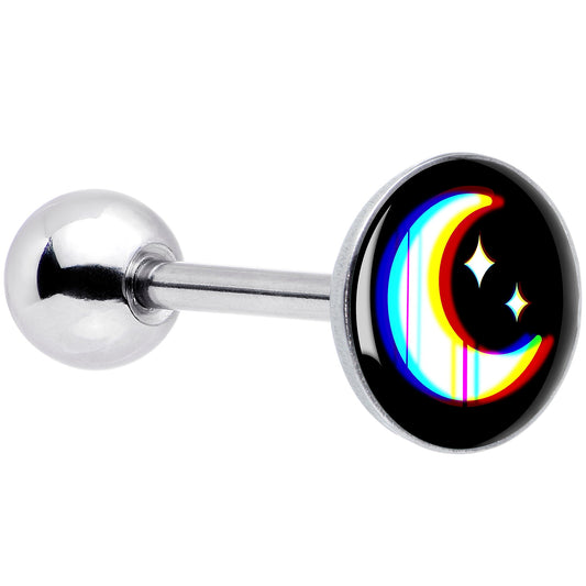 Chromatic Moon Barbell Tongue Ring by Onyx O