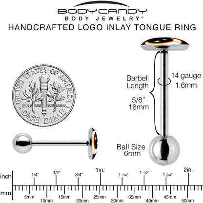 Chromatic Moon Barbell Tongue Ring by Onyx O