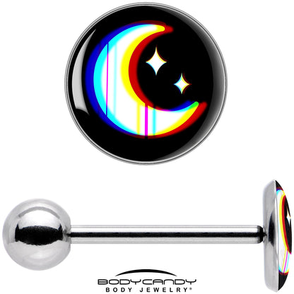 Chromatic Moon Barbell Tongue Ring by Onyx O