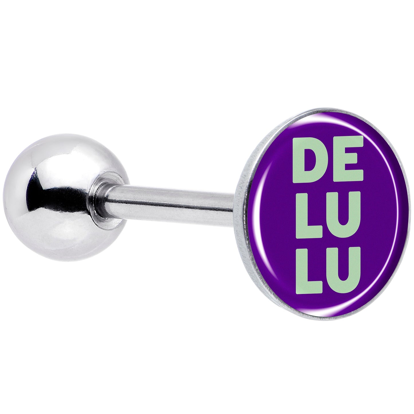 Word DELULU Barbell Tongue Ring by Onyx O