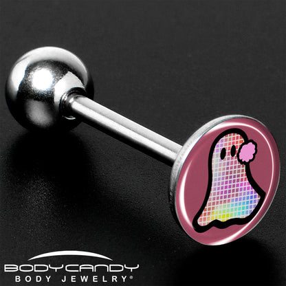 Disco Spirit Ghost Barbell Tongue Ring by Onyx O